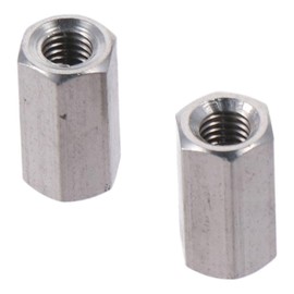 Hex Coupling Nut 2-Pack Silver New M8 M10 M12 M16 Rod Coupling Nut Durable 304 Stainless Steel Coupling Nuts