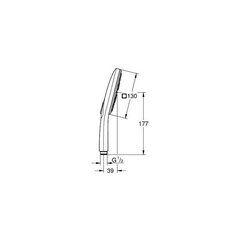 Grohe 26582DC0 Rainshower SmartActive 130 Cube Hand Shower (Water-Saving, 3