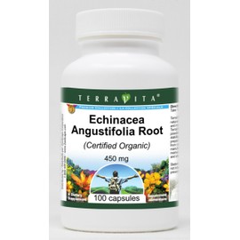 Echinacea Angustifolia Root (Certified Organic) - 450 mg (100 Capsules, ZIN: 517650) - 3 Pack