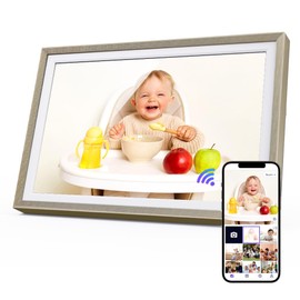 Fine Life Pro 10.1 Inch WiFi Digital Picture Frame, 1280 x 800 HD IPS Touchscreen Photo Frame, 32 GB Memory, Automatic Rotation, Wall Mountable (Desert Gold, Uhale 10.1 Inches)