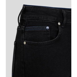 KARL LAGERFELD JEANS Women's Klj Hr Straight Denim Jeans, Washed Black