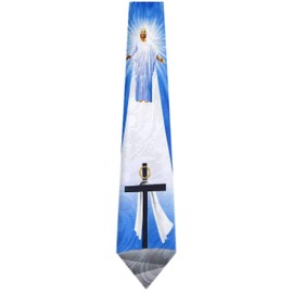 Mens Novelty Christian Necktie - Black Blue Gray