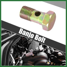 Motoforti 1 Pcs M14x1.5 Banjo Bolt Brake Line Fitting Adapter Iron Bronze Tone Long-lasting