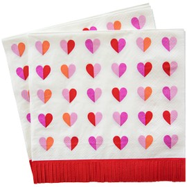 With All My Heart Lunch Napkin with die cut fringe border (20 count)