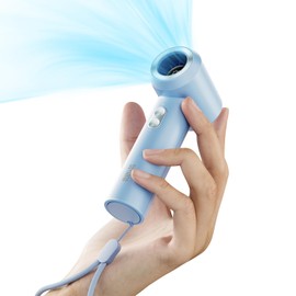 SOTHING Portable Handheld Fan, 16000RPM Pocket Turbo Fan with Lanyard, Digital Display, Mini Personal Hand-fan with 100 Speeds Powerful Cooling for Women Lash Travel Home Office Outdoor (Blue)