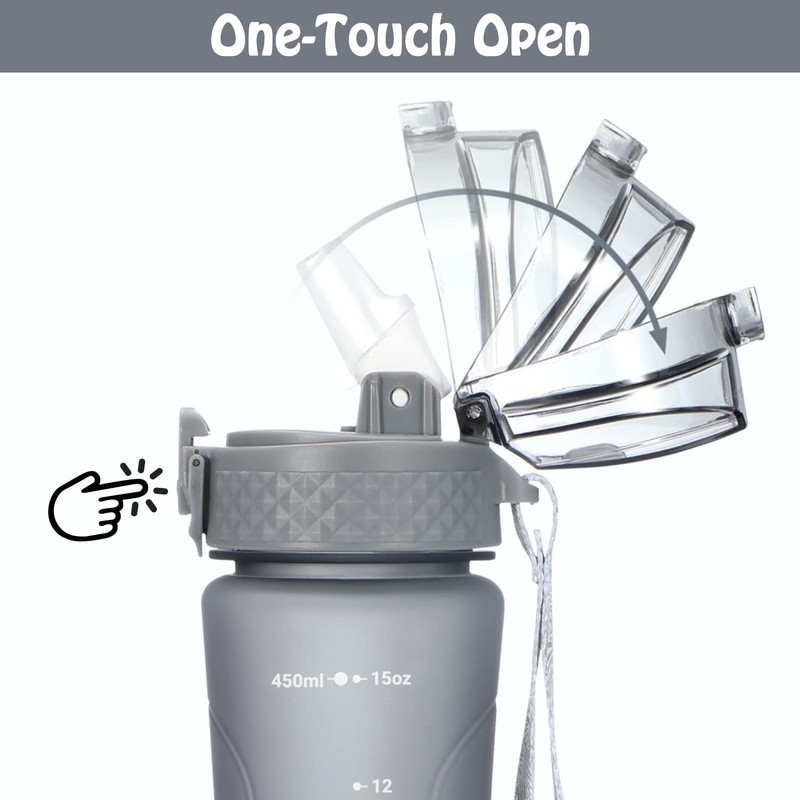 OLDLEY Replacement Straw Lid for 450ml Water Bottle, Leakproof Dustproof