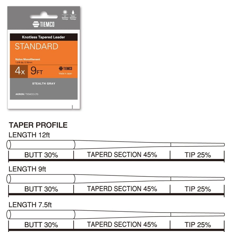 TIEMCO leader Standard 9FT 4X