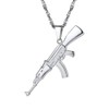 PROSTEEL Men Jewelry AK47 Assault Rifle Shape Pendant Necklace for Him Statement Cool Stainless Steel Chain