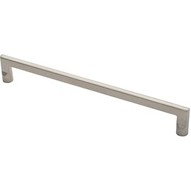 Flat D Bar Door Pull Handle - 475 x 15mm - 350mm Fixing Centres - Satin Steel | Designer Pull Handle - Suitable for Lightweight Interior Doors - Cabinet, Wardrobe, Cupboard Door Handle