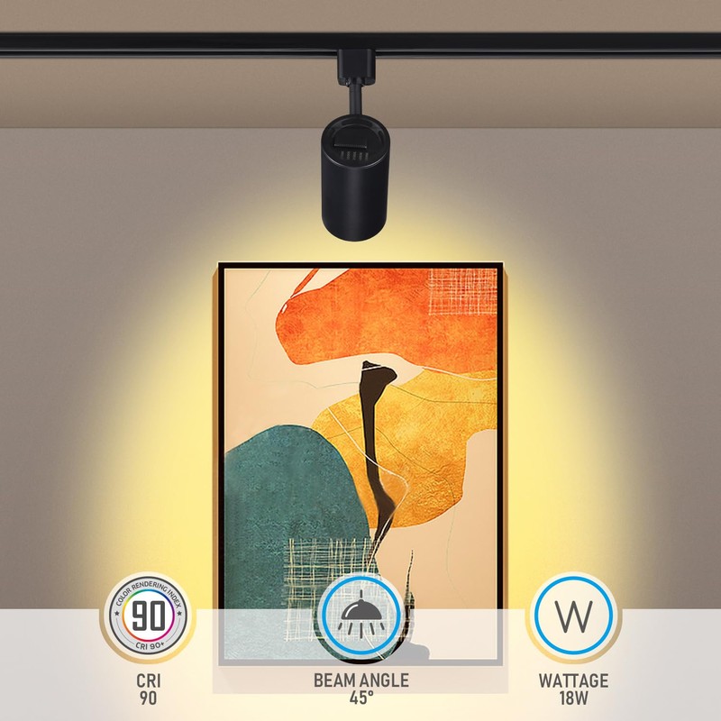 LEONLITE 18W 5CCT LED Track Light Heads H Type, 2700K/3000K/3500K/4000K/5000K