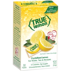 True Lemon Crystalized Lemon 32 Packet Box (3 Pack)= 96 Single Packets