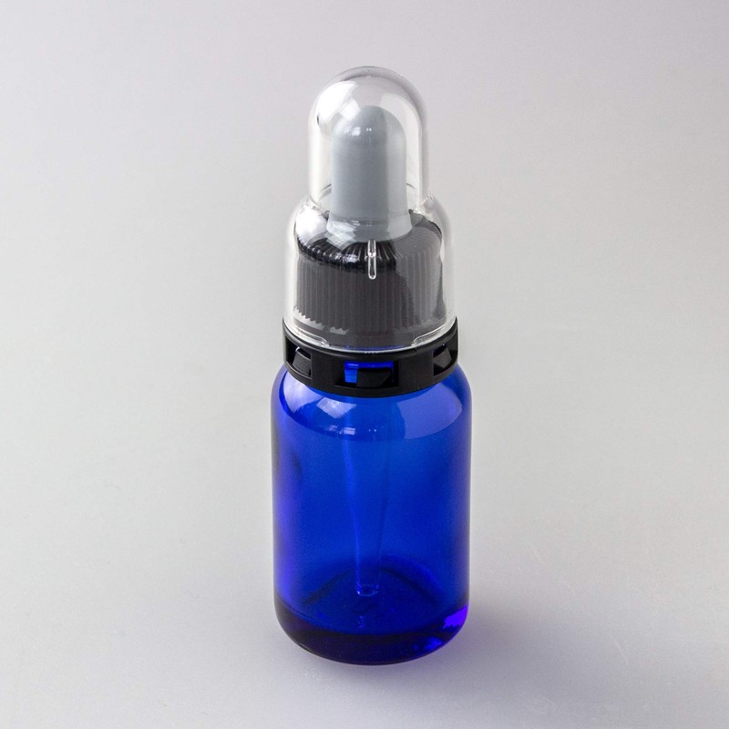 Dropper with Security 細口 Blue Glass Jars 10ml [Handmade Cosmetics]