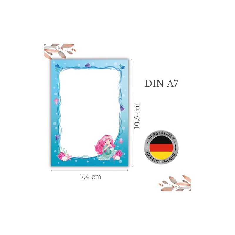 JuNa-Experten 12 Mini Notepads Mermaid Notepad Party Bag Guest Gift