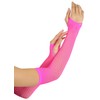 ToBeInStyle Women's Triangle Net Fingerless Gloves - Neon Pink -