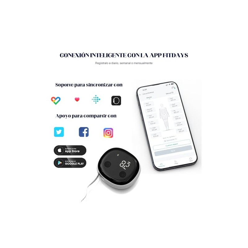 Cinta Metrica Corporal, Mtq Antropometrica Inteligente con App