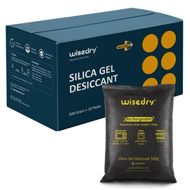 wisedry 10 x 500 Grams [11 lbs] Rechargeable Silica Gel Car Dehumidifier, Microwave Fast Reactivated Desiccant Packets Large for Gun Safe Closet Basement Garage Storage Moisture Absorber Bag Reusable