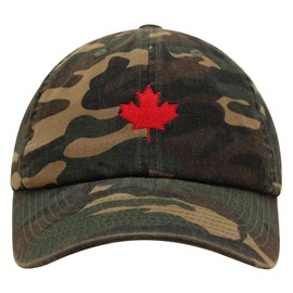 JPAK Canadian Maple Leaf Premium Dad Hat Embroidered Cotton Baseball Cap MapleLeaf Canada Green Camo