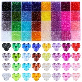 LEGENTLISUR 2560Pcs Crystal Round Beads for Jewelry Making 32 Colors Acrylic Faceted Bracelet Beads for DIY Crafting Bracelet Necklace Earrings Decoration(6mm)