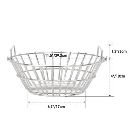 only fire #8566 Charcoal Ash Basket Stainless Steel Charcoal Holder with Handles, Grilling Accessories for Better Airflow, Fits Big Green Egg, Medium