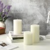 White Pillar Candles Set of 3 - Hand-Poured Unscented Candles,