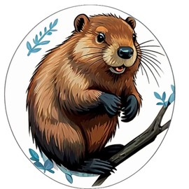 3 Pcs Cute Beaver Stickers 3in, Gifts for Water Bottles, Beaver Vinyls Stickers Decal Waterproof Bottles, Sticker for Kids Teen Laptop, Luggage Skateboard Water Bottle,Phone.(Beaver 81)