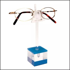 CNS Frame Displays Optical Display - d3.BLU - Single Cubic Eyewear Display in Blue