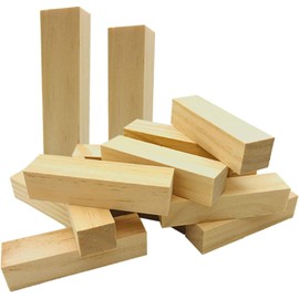 Carving Wood Natural Basswood, Carving Blocks for DIY Wood Carving, Blanks Balsa Wood Carving Blocks, Untreated Carving Blocks, Basswood, 10 x 2.5 x 2.5 cm, Pack of 14