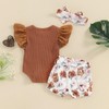 Twopumpkin Newborn Baby Girl Coming Home Outfit Rib Knit Bodysuit