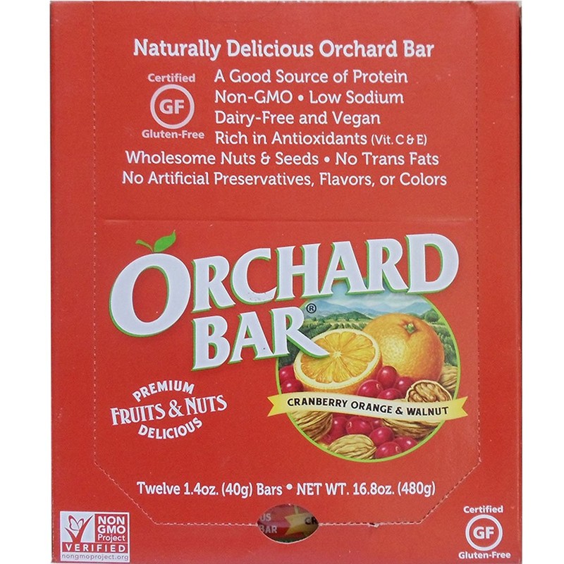 Orchard Bars - Cranberry Orange Walnut Bars - Natural Fruit