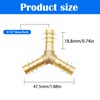 Tnuocke 2pcs Metaland Brass 5/16" Hose Barb 3 Way Union