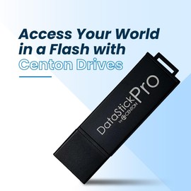 Centon Electronics MP Essentials DataStick Pro USB 3.2 Gen1 Flash Drive, 64 GB, 5 USB Flash Drives, 5 Bulk Pack, Black
