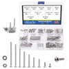 Glarks 222Pcs Machine Screw Assortment Kit #6-32 Stainless Steel Phillips