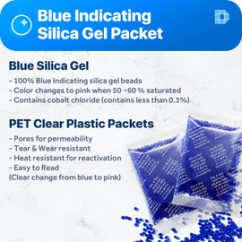 Dry & Dry 20 Gram Blue Indicating Silica Gel Packets - Rechargeable, 30 Packs