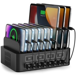 150W/35A Charging Station for Multiple Devices, RUANSZZ 16 Port USB~C Fast Charging Station, Multiple Charger Organizer Compatible with Cell Phone, iPad, Kindle, Tablet and Other Electronic