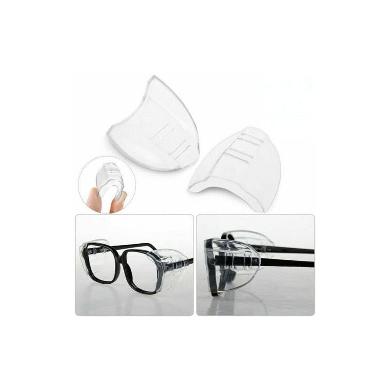 AIMALL 4 Pairs Clear Eye Goggles Side Shields Protection Universal