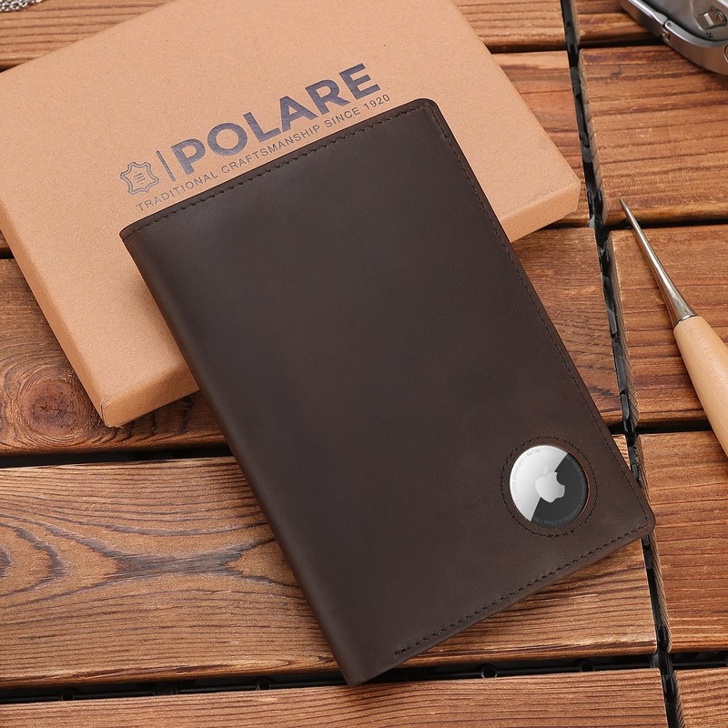 Polare Functional RFID Blocking Leather Passport Holder Travel Bifold Wallet