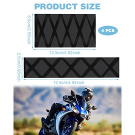 KGDUYC 4 pcs griffheizung motorrad,Rutschfeste, Netztextur wärschrumpfbare Motorradgriffabdeckung, leicht zu lösen die Alterung klebriger Hände, Rutschfeste Gummi-Lenkerabdeckung für Motorräder