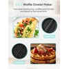 FOHERE 2-in-1 Omelette Maker&Waffle Maker, 1400W Omelet Waffle Maker 180°