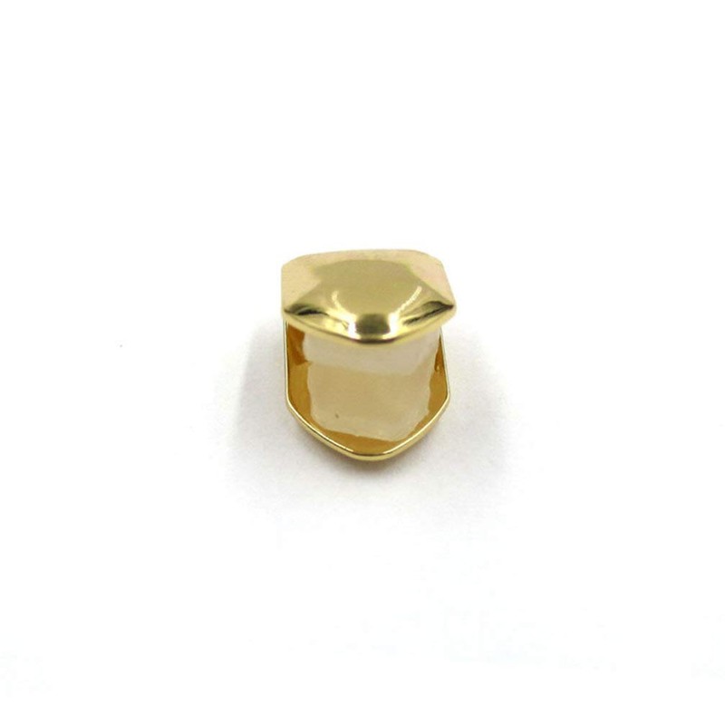 2Pcs Gold Plated Single Tooth Cap Hip Hop Teeth Plain