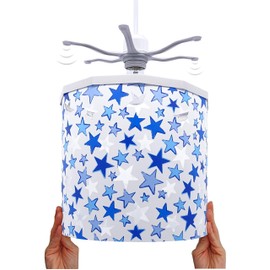 Ereki Ceiling Pendant Light Shade - Star Light Projection Effect Light Cover - Magnetic Ceiling Night Light Lampshade Kit for Interchangeable Designs, Blue