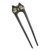 VingTAINE H7530-BK- Cat Motif Bifurcated Hairpin Marble Two-piece Cat Hair