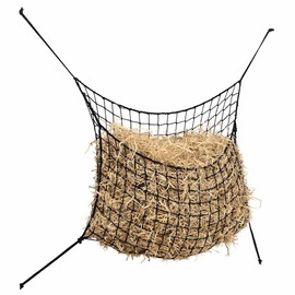 vidaXL Horse Hay Nets 2 pcs - Slow Feed Feeder, Rectangular Black PP, 100 x 90 cm, Portable, Weather Resistant