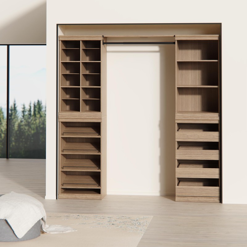 ClosetMaid Modular Storage Shelf and Hang Rod Kit, Honey