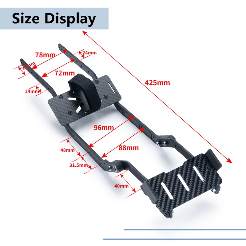 MORLORDY RC Carbon Fiber Frame Rails Set Chassis Rails Kit