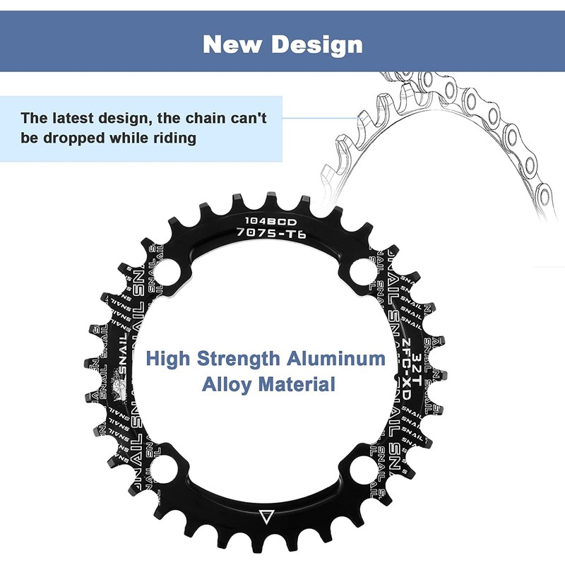 SURIEEN 170mm 32T Square Crankset for Mountain Bike with 104
