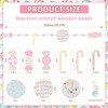 10.27 FT Macaron Wooden Bead Christmas Garland with Felt Candy