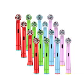 Kids Toothbrush Heads Compatible with Oral B Electric Toothbrushes, Replacement Brush Heads with Protective Caps, 4/8/12/16 Pack (16)