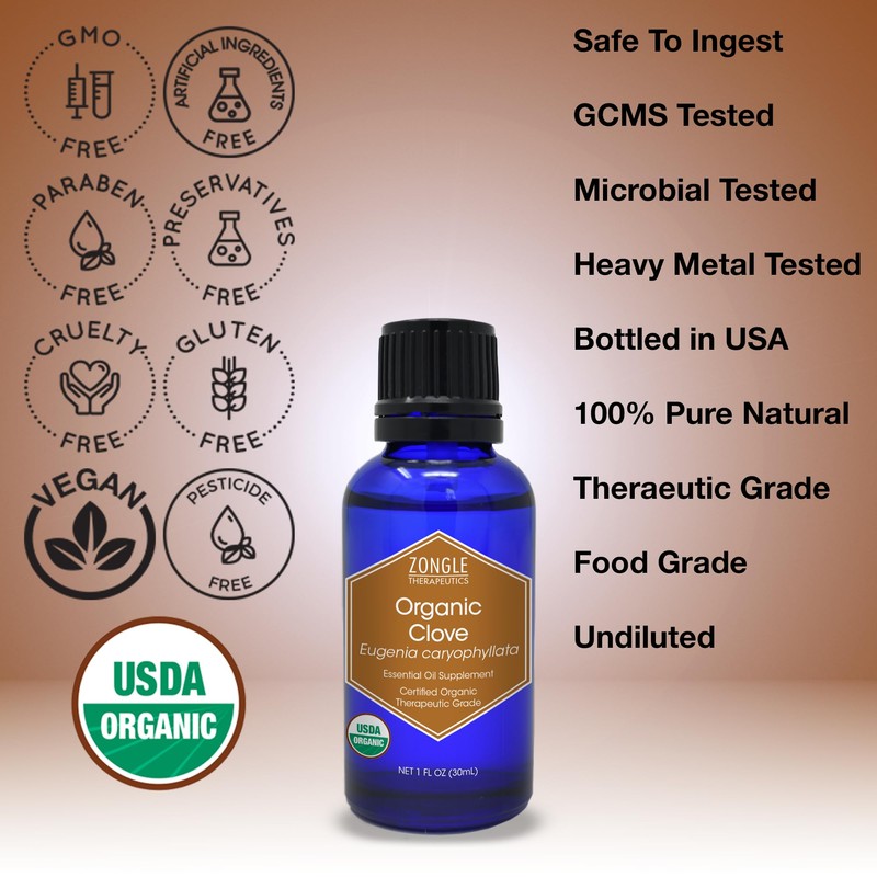 Organic, Clove Oil, Food Grade, for Teeth and Gums, Tooth