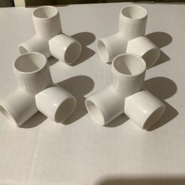 Unbranded 4x 3way Tee 3/4" PVC Fittings Corner Cross Elbow 90 Degree for Pipe SCH40 N936