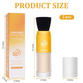 Powder Sunscreen for Scalp, 2Pcs SPF 50 Mineral Powder Sunscreen Brush for Face, Oil Control Natural Matte, Lasting Lightweight Breathable, Sunscreen Setting Powder Suitable For All Types Of Skin